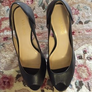 Black Leather High Heels